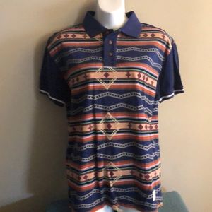 Tribal Print Polo Shirt.